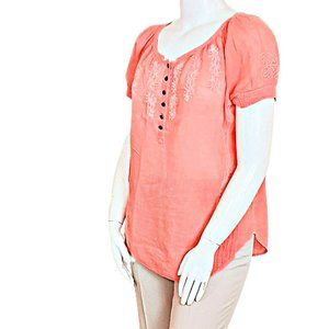 Gauzy Orange Tunic Top